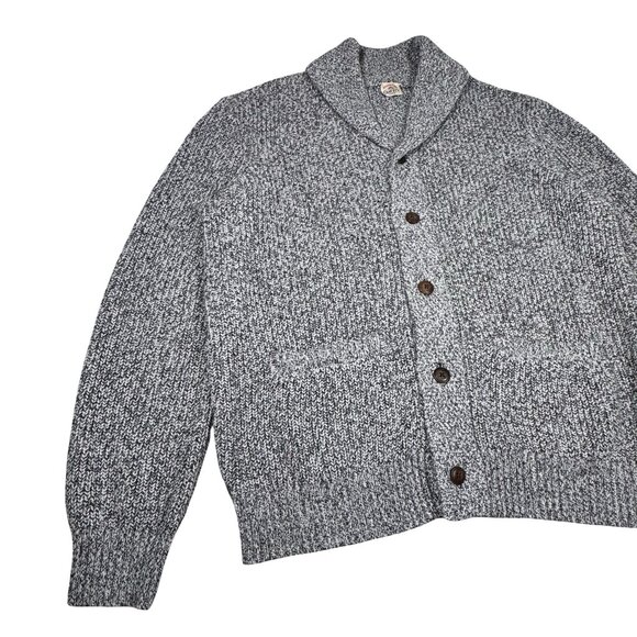 Faherty Mans Sz L Shawl Cardigan GrayCashmere Blend Heritage Preppy Old Money - Picture 3 of 15